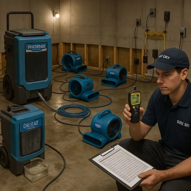 Structural Drying and Dehumidification process in Door County, WI
